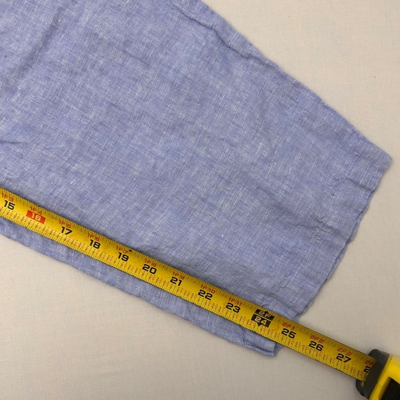 Quince Womens Large Blue 100% European Flax Linen Wide Leg Pants Elastic Waist - Picture 7 of 7